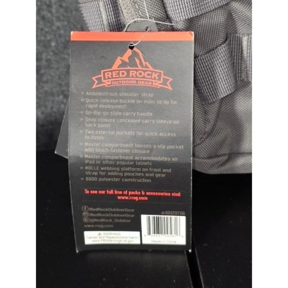 Red Rock Outdoor Gear Rover Sling Pack Gray Tactical MOLLE CCW Bag Hiking Travel